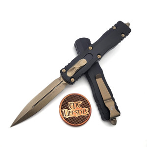 Microtech Dirac Delta Black 3.75" D/E Bronze 227-13  By Edc Lifestyle