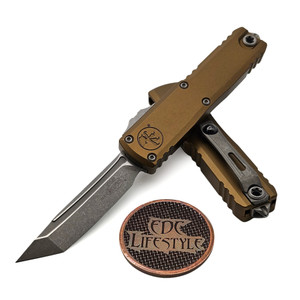Microtech UTX-85 Gen IV Tan T/E 3.10" Apocalyptic 12334-10APTA