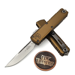 Microtech UTX-85 Gen IV Tan S/E 3.10" Stonewash 12314-10TA
