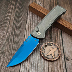 Pro-Tech Chaves Redencion Custom 007 Auto 17-4 Steel Handles Sapphire Blue S35VN T/E