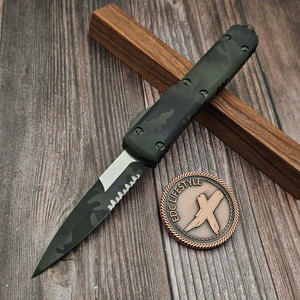 Microtech Ultratech 120-2OCS Bayonet Partial Serrated Olive Camo - Preowned