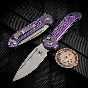 Microtech LUDT Purple Haze Titanium Frag S/E Stonewash 1135-10FRMS5 Purple Ti Accent