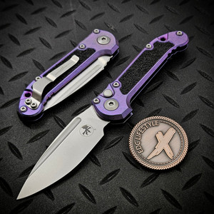 Microtech LUDT Purple Haze Titanium Textured Inlay S/E Partial