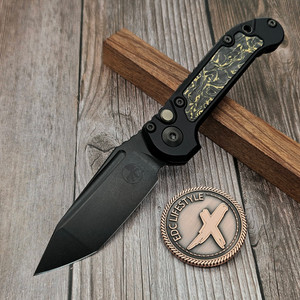 Microtech LUDT T/E DLC Gold Carbon Fiber Inlays 1136-1DLCTSAE S/N 048 - Preowned