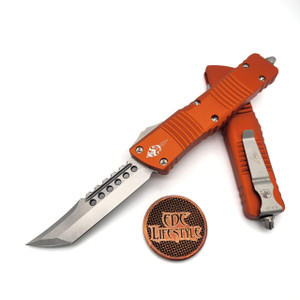 Microtech Combat Troodon 219-10ORS Orange  Stonewash Hellhound Signature Series