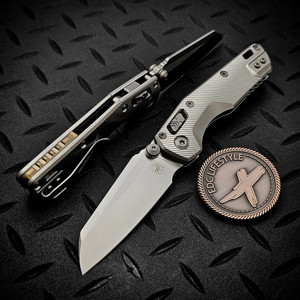 Microtech MSI Mini Fluted Titanium Stonewash 210M-10FLMS2 Marfione Select Bronze Ti Accent