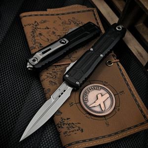 Microtech EX Ultratech ZBP 1120EX-10S Black  Bayonet 3.5" Stonewash M390MK - Zero Blade Play