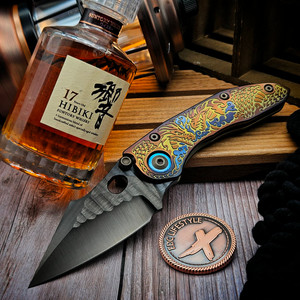 Borka Blades Stitch Ti2 Dragon DLC Rock Grind w/Back Spacer Blue Collar