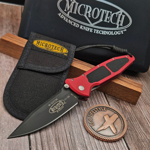 Microtech Knives Rich Red Mini Socom Manual S/E Black - Preowned