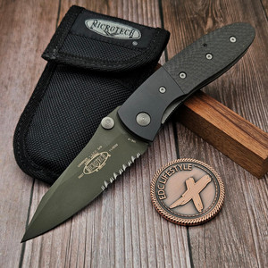 Microtech Knives Greg Lightfoot LCC OD Green Blade Serrated P/N 300687- Preowned