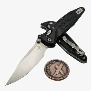 Microtech Socom Ram-Lok Black Aluminum Frag 4.00" S/E Stonewash 160RL-10FR  By Edc Lifestyle