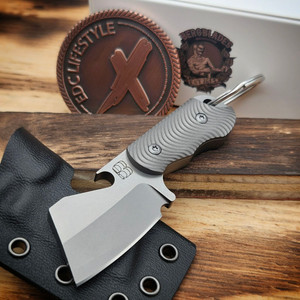 BergBlades Bottle Butcher Gray Aluminum Handles, 1.25" 440C Sandblasted & Stonewashed