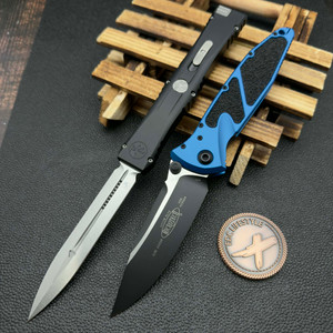 Microtech Knives Scarab II 160-1BL Socom Manual Blue S/E and Marfione Select Nemesis IV 1152-10MS1 D/E Stonewash Bundle