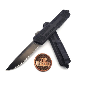 Microtech Scarab II 278-3DLCTSH DLC Single Edge Full Serrated DLC