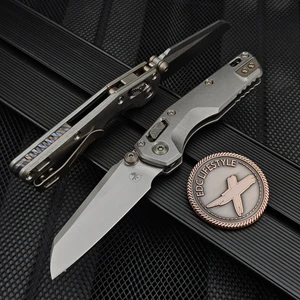 Microtech MSI Ram-Lok Mini Slab Side Titanium 3.10" Stonewash Flamed Ti Accent Marfione Select 210M-10MS5 By Edc Lifestyle