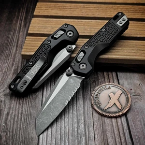 Microtech MSI Ram-Lok Mini Black Aluminum Frag 3.10" S/E Partial Serrated Apocalyptic 210M-11APFR By Edc Lifestyle