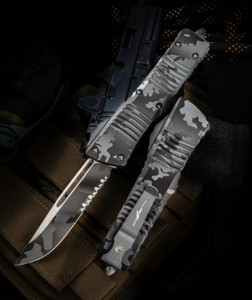 Microtech Combat Troodon  143–2UCS Urban Camo Single Edge Partial Serrated