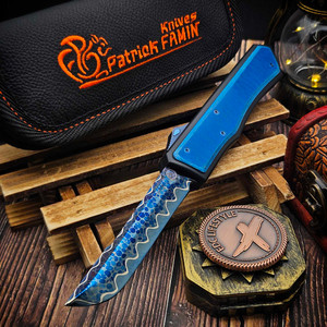 Patrick Famin GOTF Westinghouse Blue Scales San Mai Dragonskin Damascus