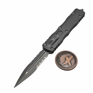 Microtech Dirac Delta Natural Clear 3.75" D/E Partial Serrated Apocalyptic 227-11APNC By Edc Lifestyle