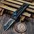 Reate Knives EXO-U Gravity Knife Speedhole Black/Blue Aluminum (2.3" Utility)