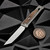 Reate Knives EXO Gravity Knife Burlap Micarta Titanium Bead Blast Handle, Elmax Stonewash Flats Satin Tanto 3.75" Blade