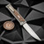 Reate Knives EXO Gravity Knife Burlap Micarta Titanium Bead Blast Handle, Elmax Stonewash Flats Satin Drop Point 3.75" Blade