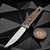 Reate Knives EXO Gravity Knife Burlap Micarta Titanium Bead Blast Handle, Elmax Stonewash Flats Satin Drop Point 3.75" Blade