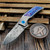 Reate Knives T2500 Ti-Bead Blast Handle Damasteel Acid Wash 2.375" Blade Mokuti Accent