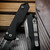 Heretic Knives Jinn Black Button Lock Flipper 3" Battleworn H213-5A