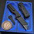 Chaves Knives Blue Label Black Knurled CHUB Flipper Liner Lock Knife PVD 1" Utility Blade Black Ti HW