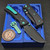 Chaves Knives Blue Label Black Knurled Redencion 229 3.5" PVD Drop Point Green Ti HW
