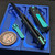 Chaves Knives Blue Label Black Knurled Sangre Street 3.38" PVD Wharncliffe Green Ti HW