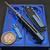 Chaves Knives Blue Label Black Knurled Liberation 229 3.63" Stonewash Drop Point Blue Ti HW