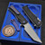 Chaves Knives Blue Label Black Knurled Liberation Street 3.38" Tanto Stonewash Purple Ti HW