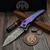 Hawk Knives/John Gray Talon Purple Ti Scales Serrated Guru Finish - Preowned