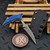 Microtech/Bastinelli Bee Apocalyptic Push Dagger W/ Antique Blue Ti Scales & Blue Ti HW 218-10APMS3 by EDC Lifestyle