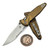 Microtech Socom Ram-Lok Tan Aluminum Frag 4.00" S/E Partial Serrated Stonewash 160RL-11FRTA By EDC Lifestyle
