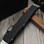 Marfione Custom Halo VI - Hellhound Tanto Two-Tone Stonewash Black Aluminum W/ Blue Ti Hardware - Preowned