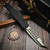 Marfione Custom Halo VI - No Safety Hellhound Tanto Two-Tone Stonewash Black Aluminum W/ Blue Ti Hardware - Preowned MCKH6-PO-JH by EDC Lifestyle