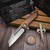 Marfione Custom/Sean Marfione Mokuti Warhound Mirror Polish w/Zircuti Pivot Collars & Overtravel Stop Blue Ti HW