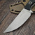 Microtech Akris Fixed Blade Black G-10 3.7" Stonewash M390MK W/ Tan Kydex Sheath 95-10BK-6