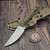Microtech Akris Fixed Blade Dark Earth G-10 3.7" Stonewash M390MK W/ Tan Kydex Sheath 95-10DE-6 by EDC Lifestyle