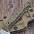 Microtech Akris Fixed Blade Dark Earth G-10 3.7" Stonewash M390MK W/ Tan Kydex Sheath 95-10DE-6