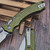 Microtech Amphibian Mini Ram-Lok OD Green Aluminum Frag 3.25" S/E Stonewash 137MRL-10FROD