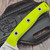 Microtech Akris Fixed Blade High Visibility G-10 3.7" Stonewash M390MK W/ Dark Chocolate Leather Sheath 95-10HV-1