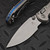 Microtech LUDT Ram-Lok Manual Slab Titanium 3.4" Clip Point Stonewash M390MK Blue Ti Accent Marfione Select 1135RLS-10MS2