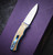 Pro-Tech Knives 2026 Duke Custom 003 2-Tone Gold/Blue Titanium Handle Abalone Inlay & Button Mike Irie 2.7" 154CM Mirror Polish Blade Blue Ti Clip