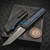 Chaves Knives Dissident OTF Battle Worn Black Aluminum Electric Blue Carbon Fiber Inlay T/E Stonewash M390 Blackout HW