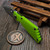 Strider SNG DGG Neon Green/Yellow Titanium 3.5" Drop Point
