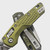Microtech MSI Mini OD Green Aluminum Frag 3.18" S/E Stonewash Full Serrated 210M-12FROD